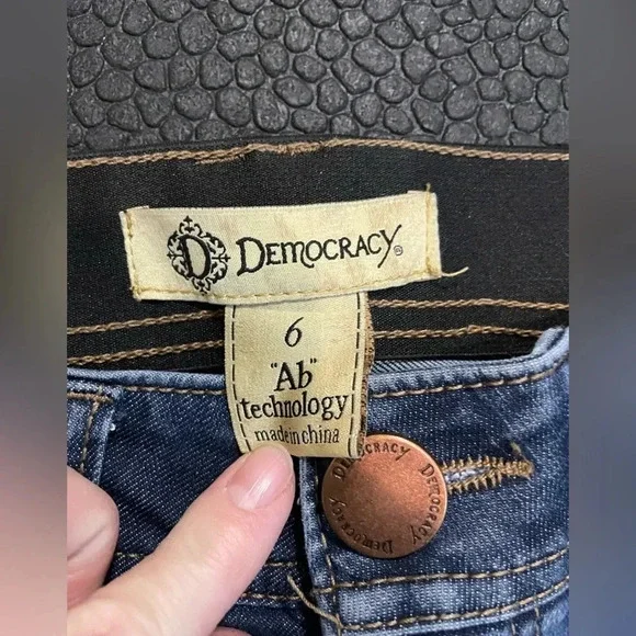 DEMOCRACY “Ab"solution® Blue Denim embroidered size 6 - Picture 5 of 8